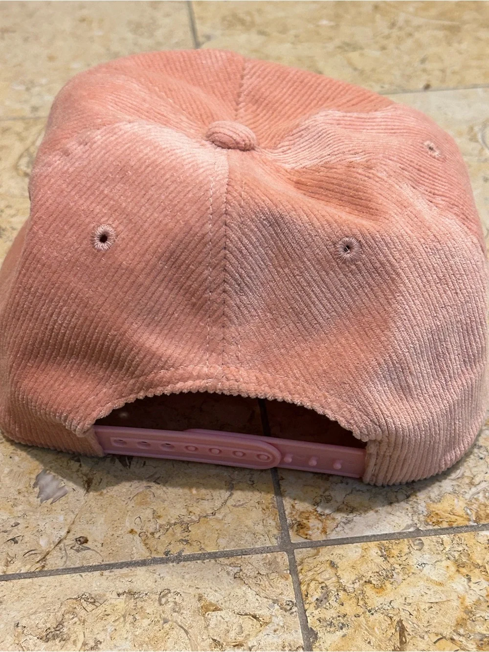 The Uplifters Carmel Embroidered Corduroy Cap in Dusty Rose OS